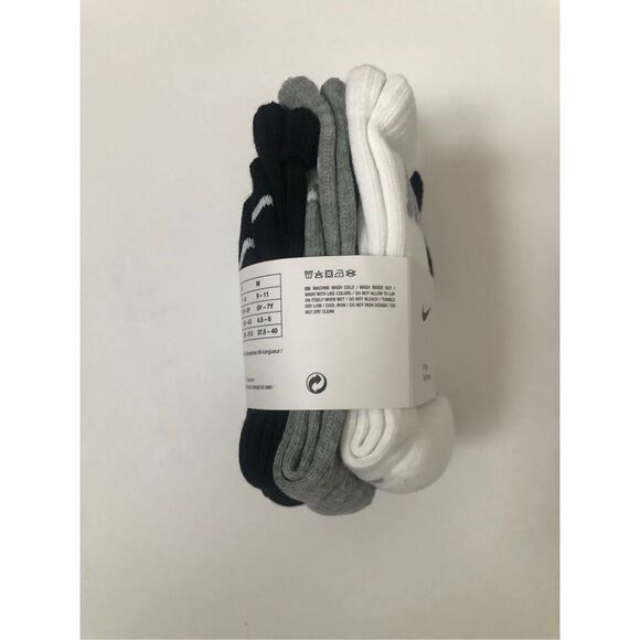 Nike Boys Cushioned Crew Socks 6 Pack (Grey/White/Black) size 7C-10C - Picture 5 of 6